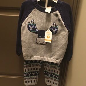 Gymboree Reindeer sweater with matching pants set, 12 to 18 months.